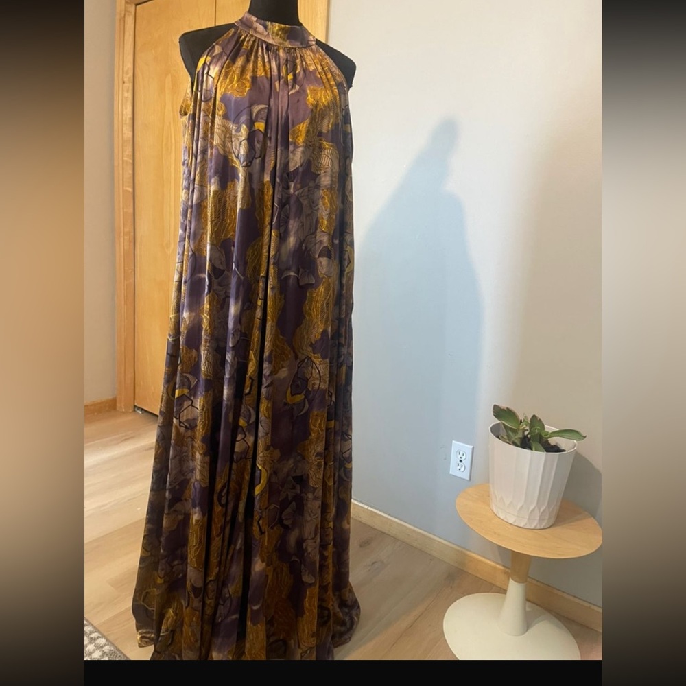 Elegant Purple and Gold Jumpsuit